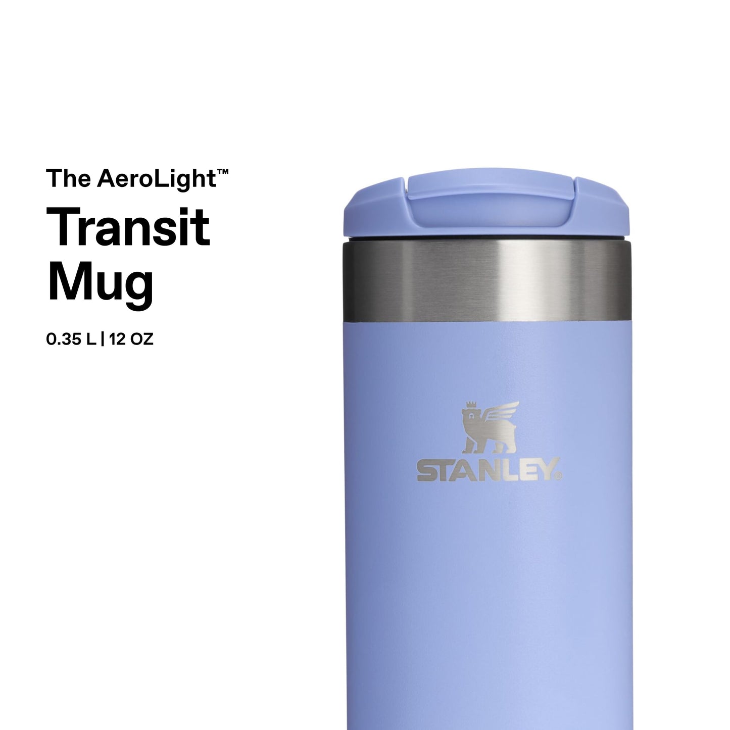 Stanley 1913 Aerolight Transit Thermo Mug 0.35L - Keeps Hot for 4 Hours - Dishwasher Safe - Coffee Mug To Go Leak-Proof - Compatible with Common Car Drink Holders - Hydrangea - 100000108084