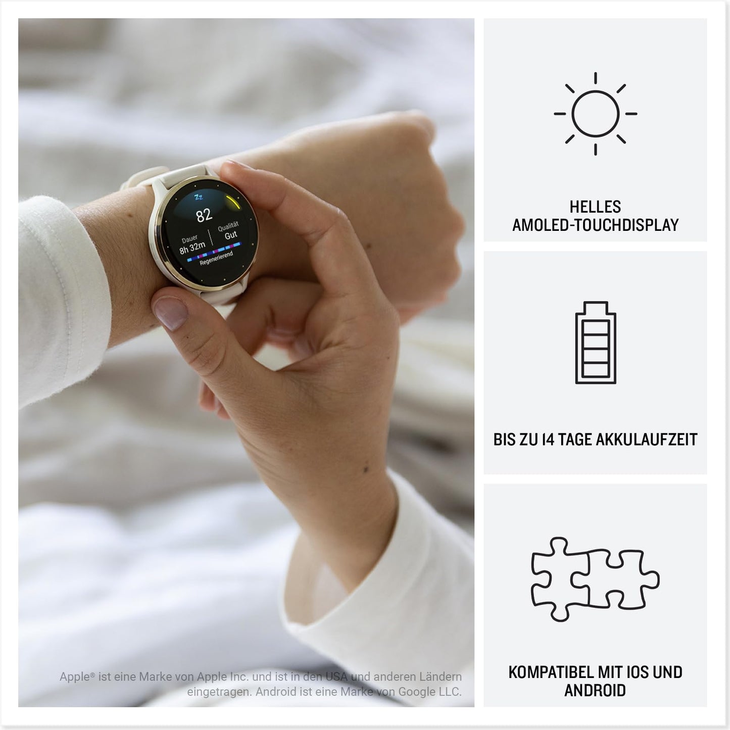 Garmin Venu 3 45mm – fitness smartwatch, 1.4" AMOLED touch display, up to 14 days battery life, 30+ sports apps, Bluetooth telephony and voice assistance, music, GarminPay, wheelchair mode - 010-02784-00