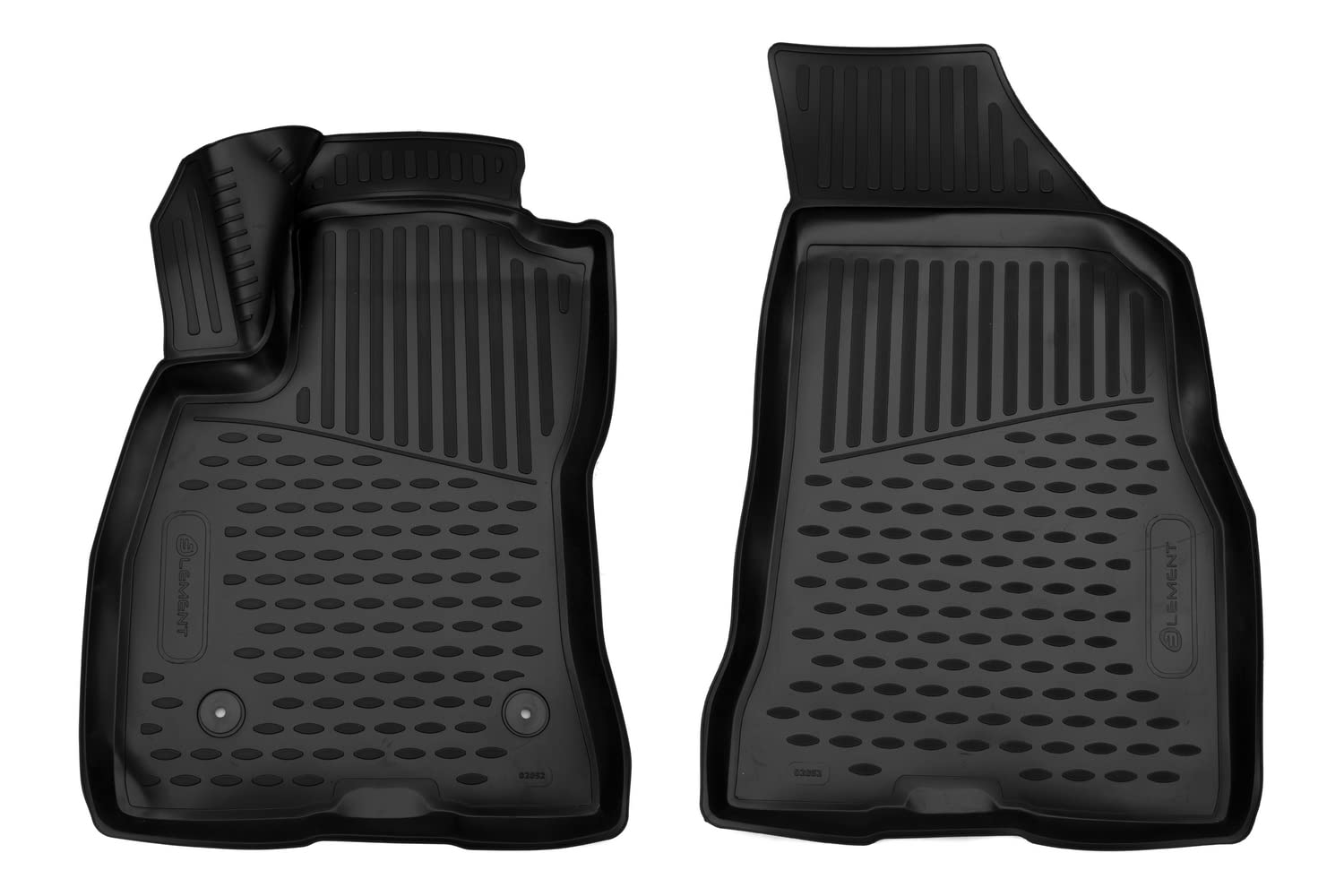 Element 3D rubber floor mats suitable for FIAT Doblo | Mk2 II | 2010-> | Front | 100% custom-fit all-weather floor mats made of TPE, high edge, waterproof, non-slip, odorless