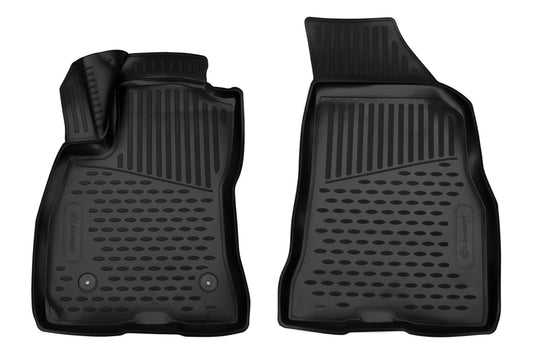 Element 3D rubber floor mats suitable for FIAT Doblo | Mk2 II | 2010-> | Front | 100% custom-fit all-weather floor mats made of TPE, high edge, waterproof, non-slip, odorless