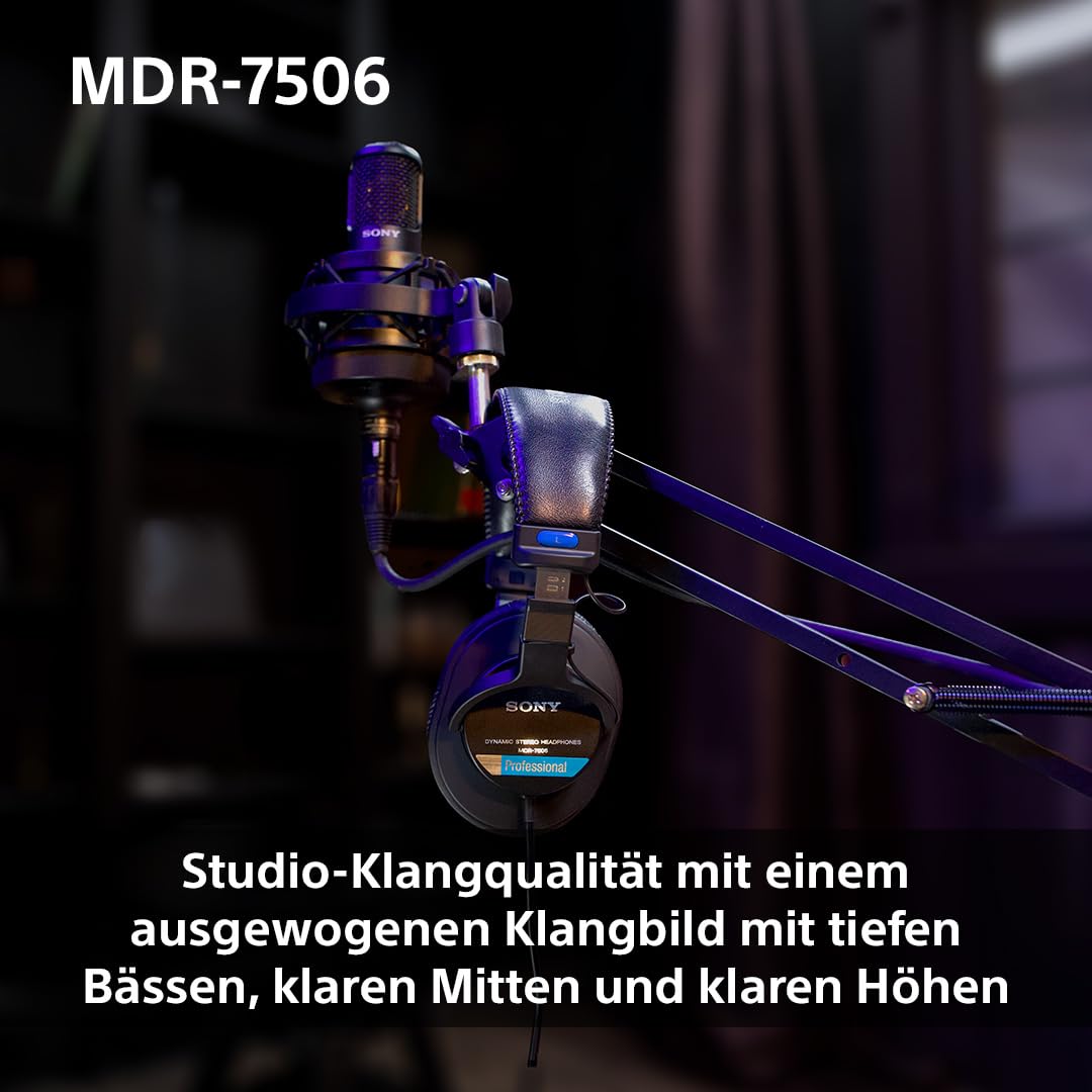Sony MDR-7506 Closed-Back Wired Studio Monitor Headphones 10Hz-20kHz - MDR7506