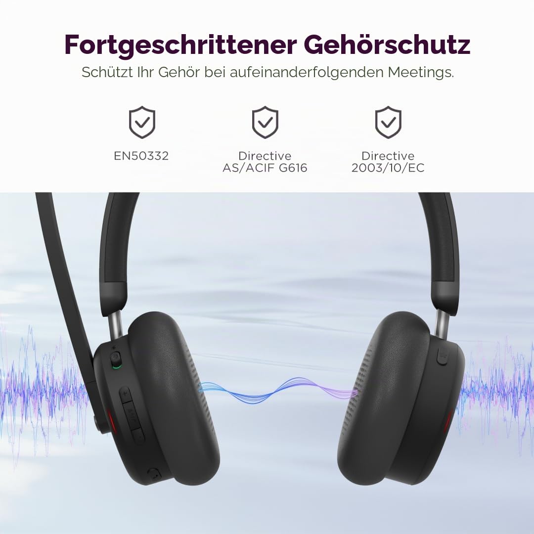 Lenovo 6550 - Headset - On-Ear - Bluetooth - wireless - active noise cancellation - Black - Certified for Microsoft Teams - 4XD1S19777