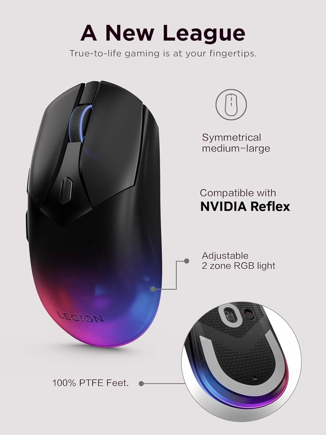 Lenovo Legion M410 | Wireless RGB Gaming Mouse - GY51P83012