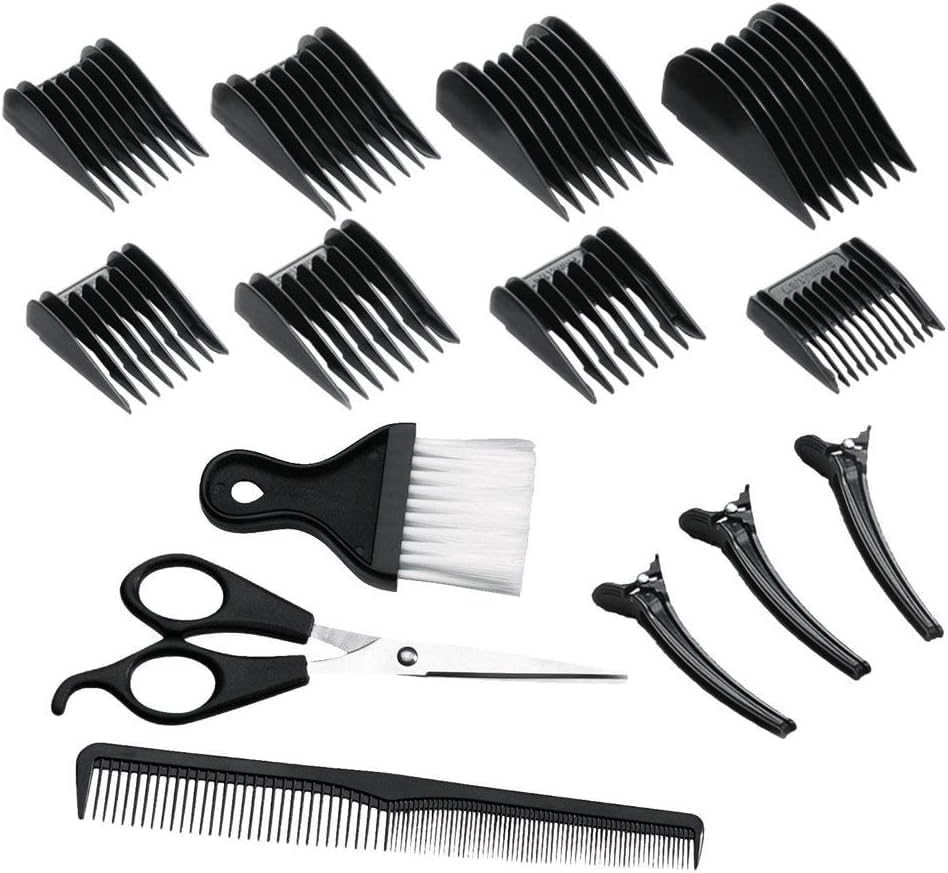 Remington Hair Clipper Professional [self-sharpening ceramic blades with adjustment lever/0.5-25mm] Hair Clipper Set (8 attachment combs, mains/battery operation, lithium, professional case with hairdresser accessories) HC363C