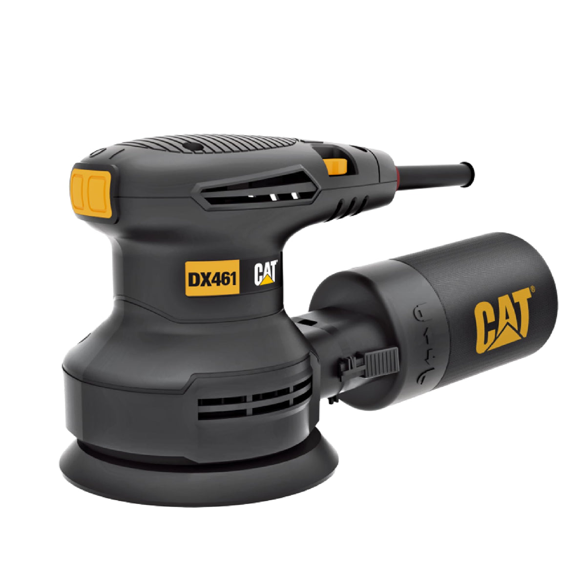 CAT DX461 Exzenterschleifer de 125 mm, 400W, 5000–14000 U/min, Ø2,5 mm, (inclusiv cutie de praf Zyklon, viteză variabilă și sistem de aspirare a prafului)