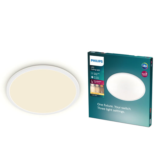 Philips Super Slim LED Ceiling Light, Round, 30 cm, White - 915005776701