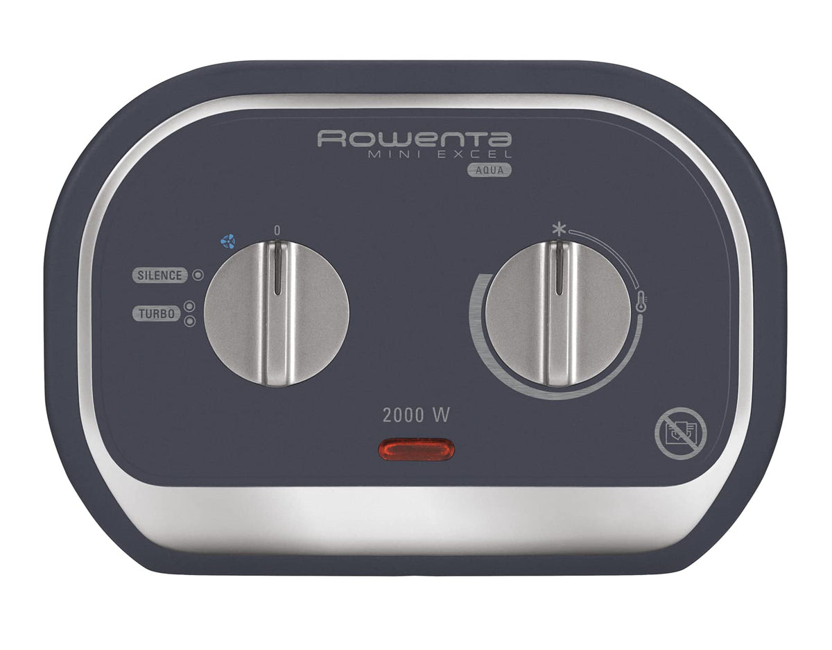 Rowenta SO9281 Mini Excel Aqua Ceramic Heater | Splash-proof | Powerful | Compact | Quiet with only 50dB(A) | Carry handle | 2000W | 20.6 x 14.6 x 30.8cm | Gray/White - SO9281F0