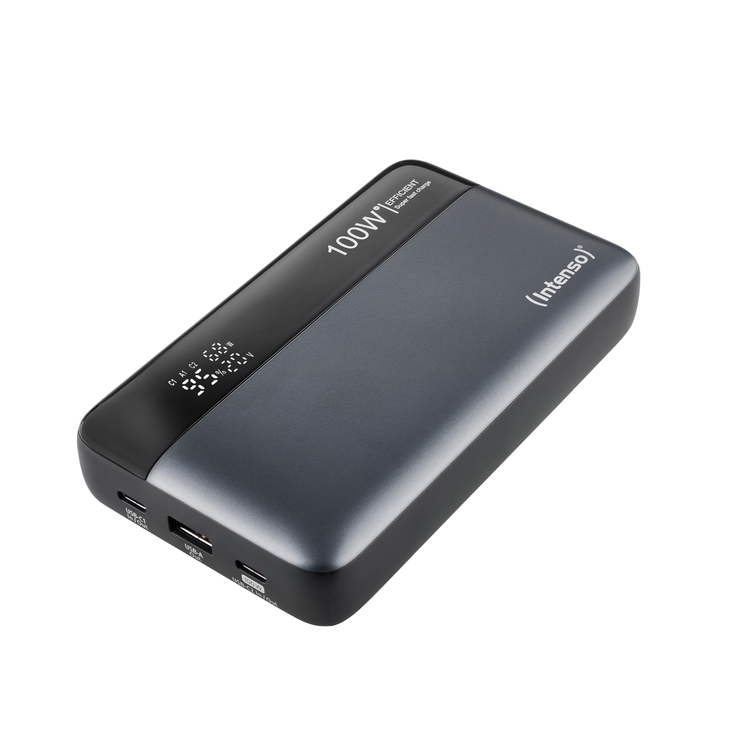 Intenso Powerbank HE20000 100W Power Delivery, 20000mAh external battery, fast charging for MacBook, iPhone, Samsung Galaxy, iPad - USB-C cable & transport bag included - 7350050