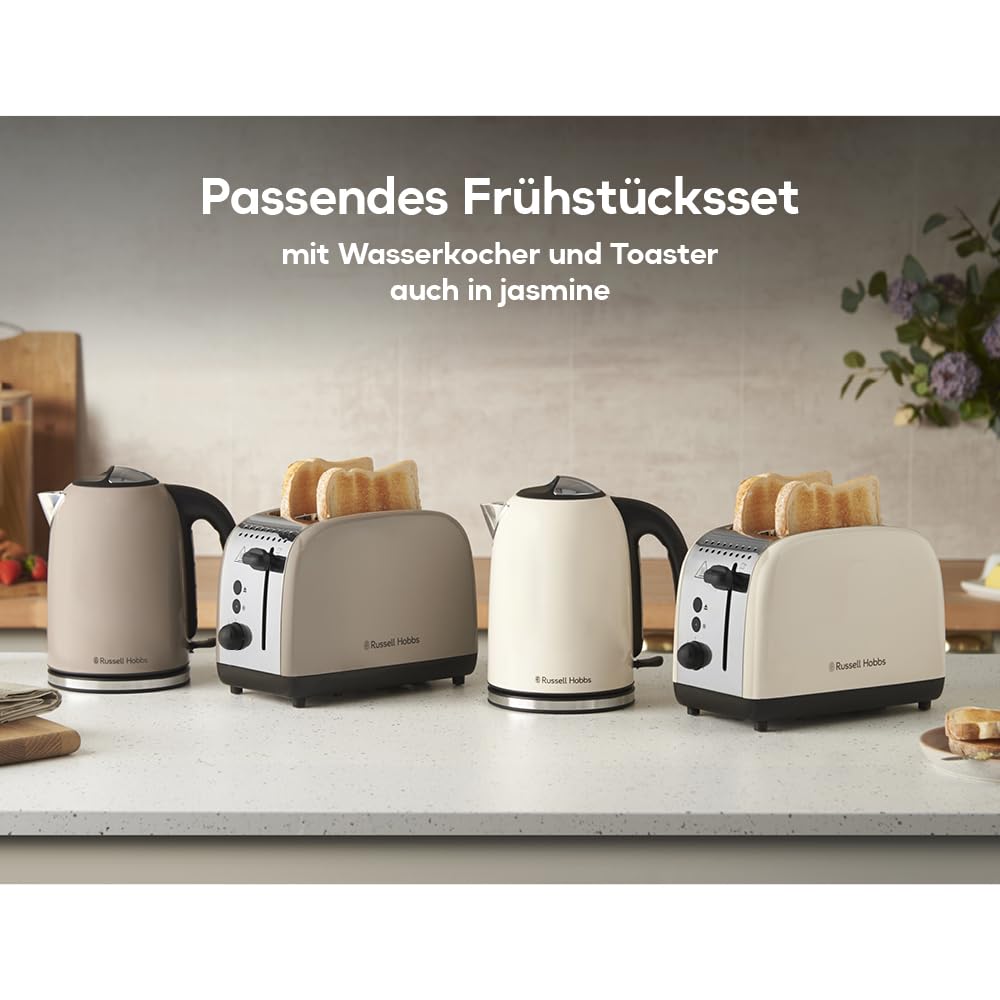 Russell Hobbs Toaster Colours Plus, Mokka, 2-Slice, Stainless Steel, 1100W - 26931-56