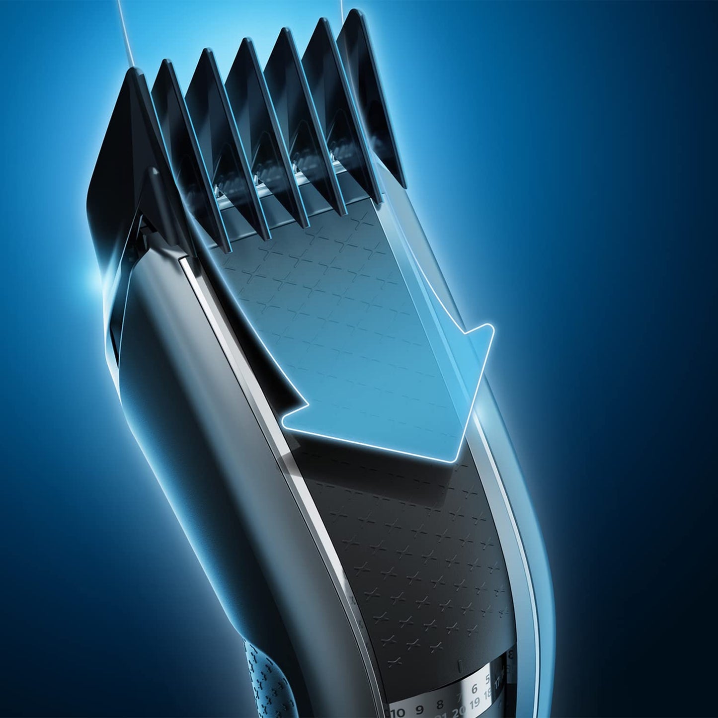 Philips Hair Clipper Series 5000, hair trimmer with Trim-n-Flow Pro technology, 28 length settings, 90 min battery operation with 1 hour charging time, fast, even haircut (model HC5650/15)