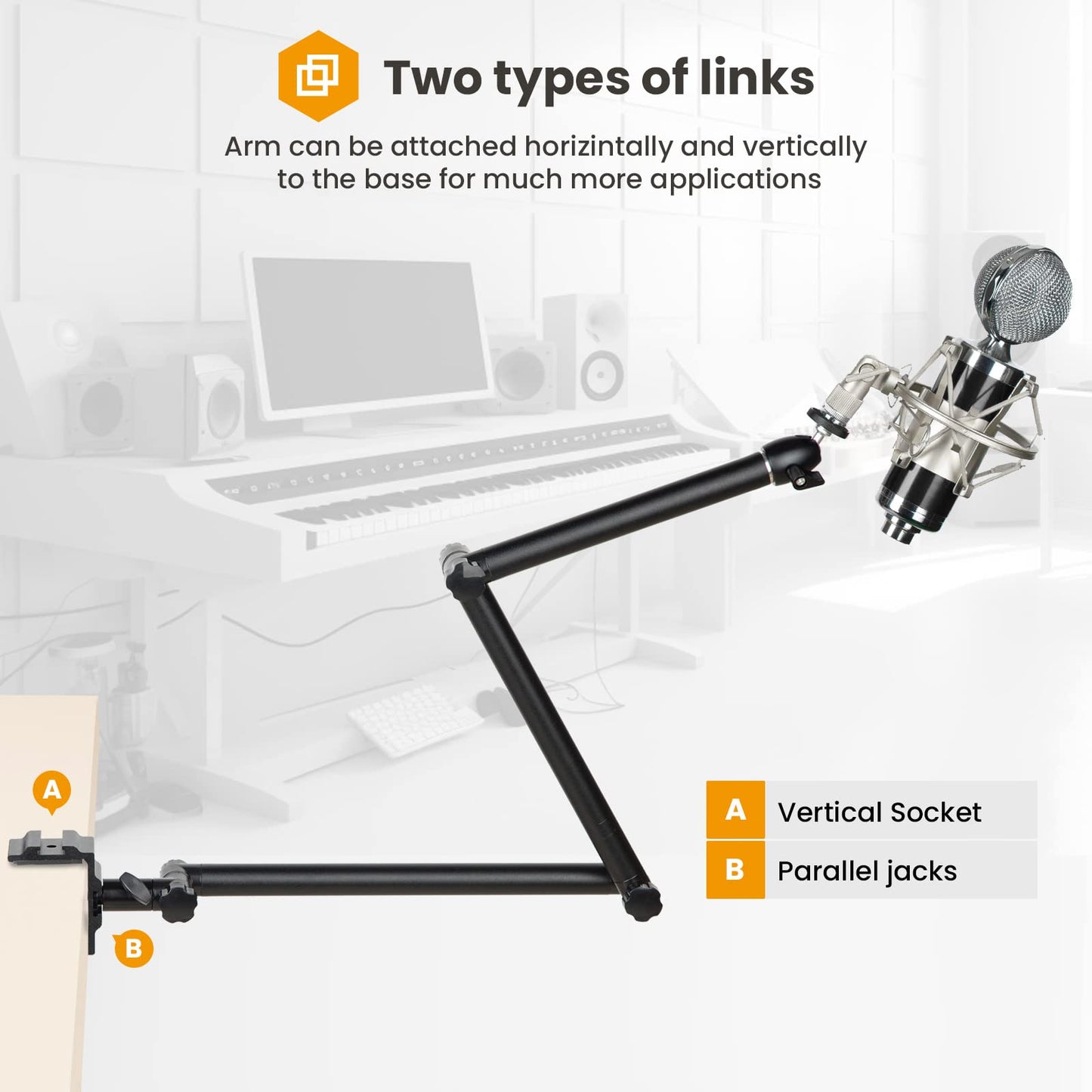 TARION Overhead Tripod Camera Table Tripod Clamp Tripod Flexible Articulated Arm Table Mount with 3/8'' Thread and 3/8'' to 1/4'' Screw Adapter for DSLR Cameras Ring Light Projector (M(TKB01)) - NATRN0003