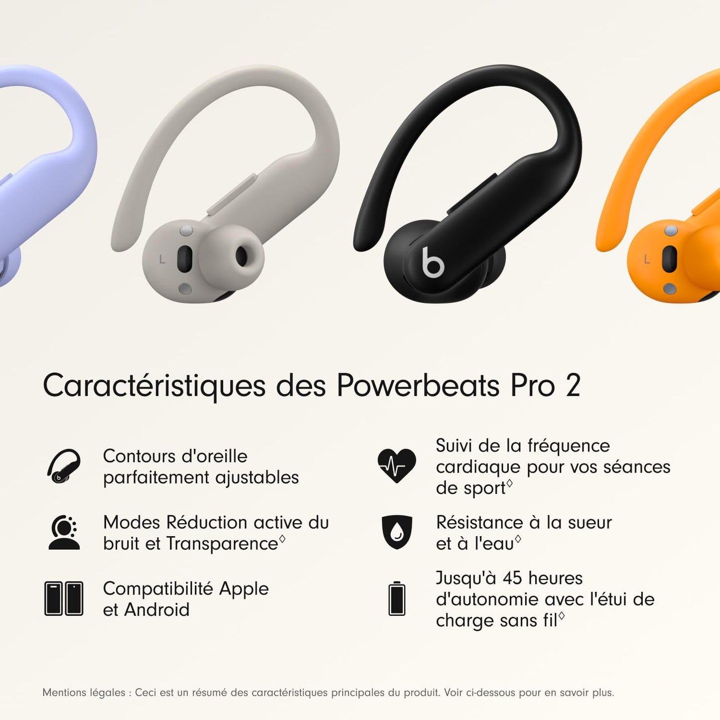 Beats Powerbeats Pro 2 - Wireless Bluetooth Earbuds with 1.5m USB-C Charging Cable - Diamond Black - MX723ZM/A
