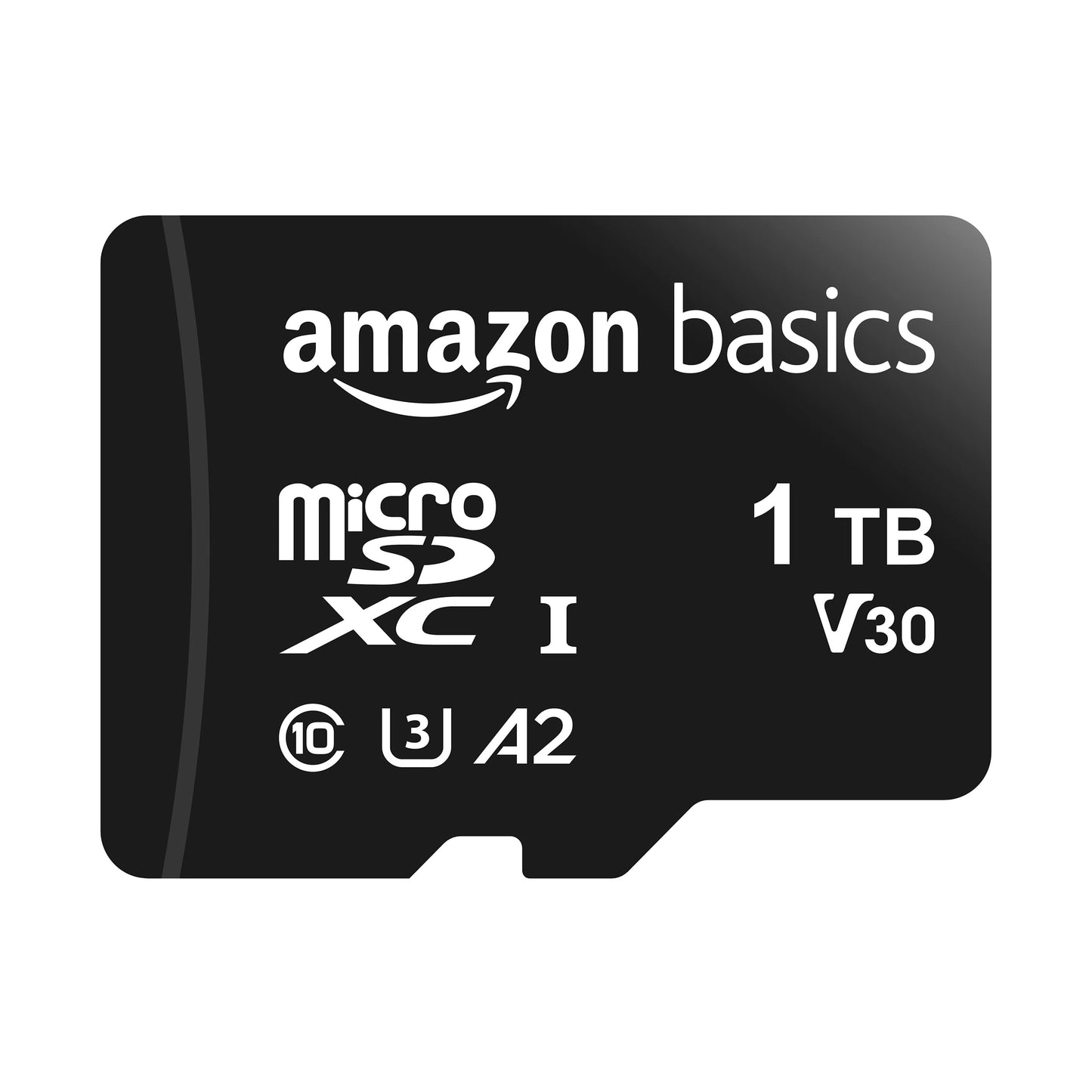 Amazon Basics microSDXC Memory Card with Full Size Adapter A2 U3 Read Speed up to 100MB/s 1TB Black - LSMICRO1TBGU3