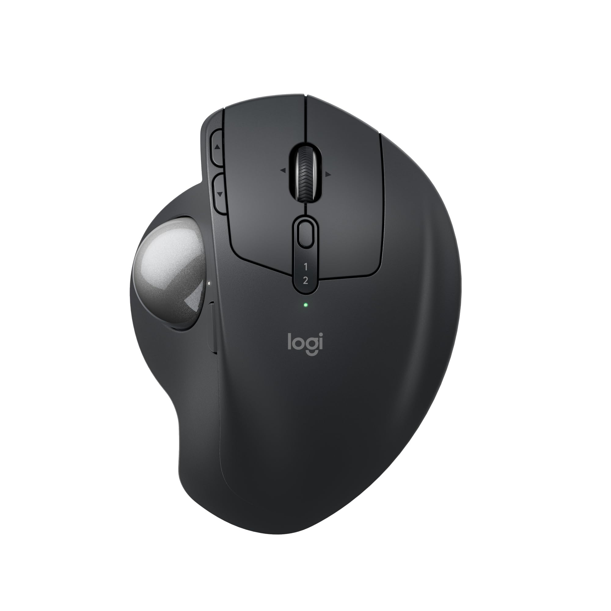 Logitech MX Ergo S Advanced Wireless Trackball Mouse, USB-C Rechargeable Wireless Ergonomic Mouse with Bluetooth and Encrypted Dongle, 6 Programmable Buttons, for PC/Mac - Graphite - 910-007260