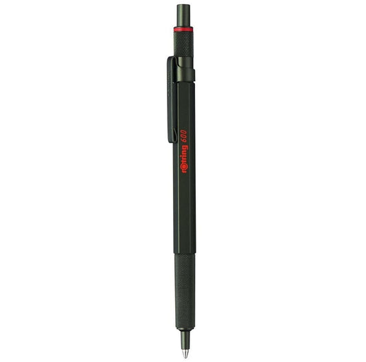rOtring 600 Ballpoint Pen | Medium Tip | Black Ink | Green Barrel | Refillable - 2114263