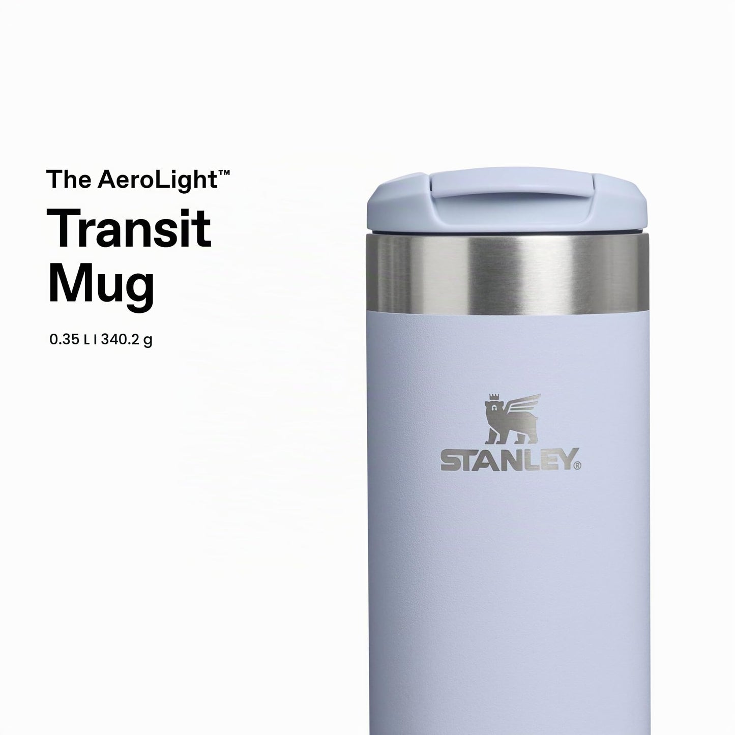 Stanley 1913 Aerolight Transit Thermo Mug 0.35L - Keeps Hot for 4 Hours - Dishwasher Safe - Coffee Mug To Go Leak-Proof - Compatible with Common Car Drink Holders - Dew Drop - 100000111767