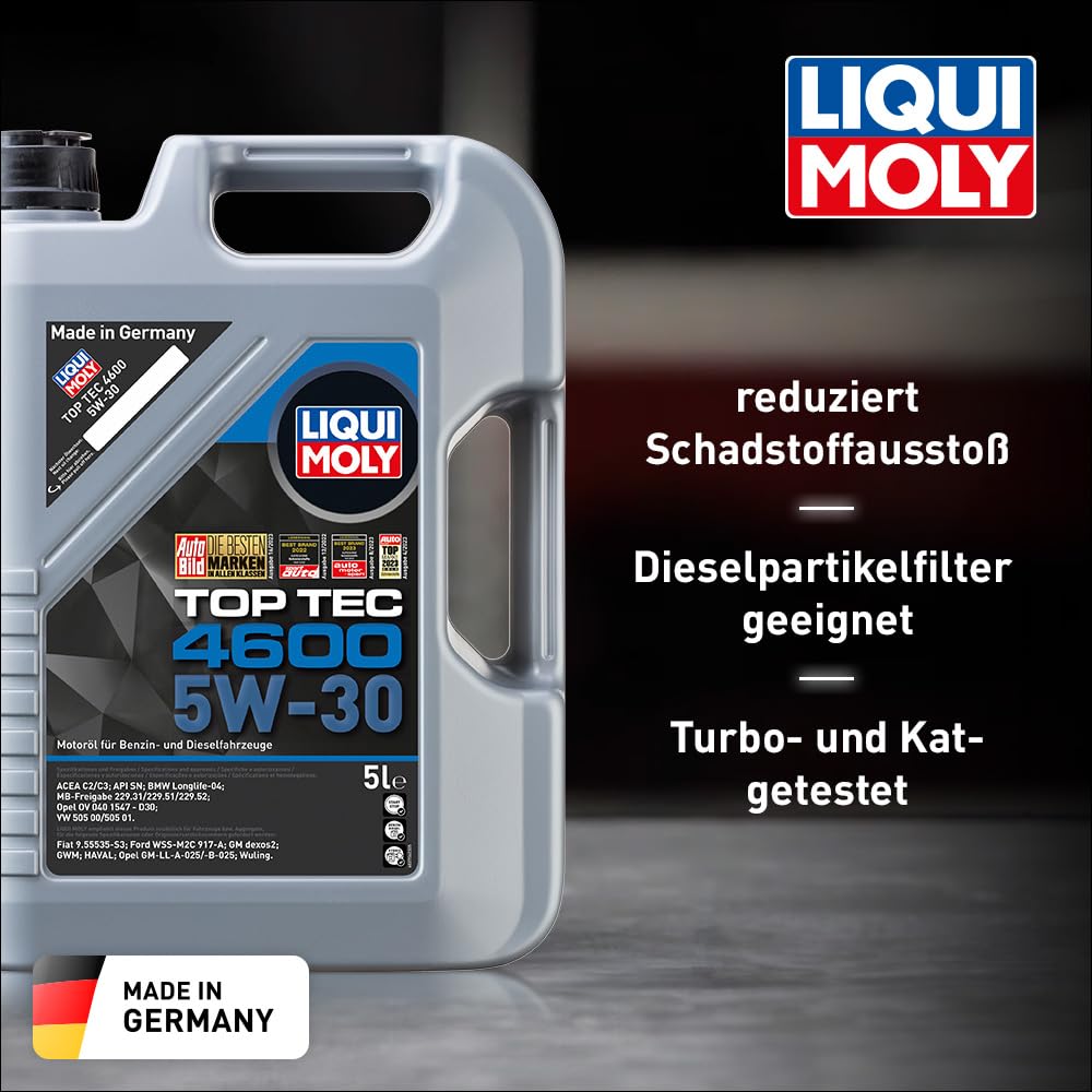 LIQUI MOLY Top Tec 4600 5W-30 | 5L | Synthesis technology engine oil | Item no.: 3756