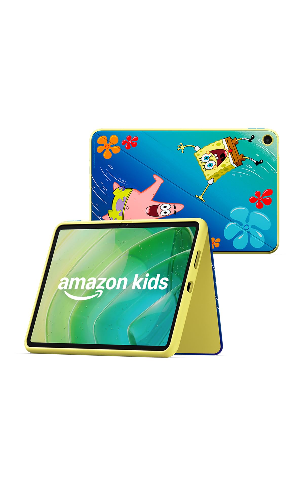Amazon Kids Tablet 11 (latest Gen), suitable for ages 6 and up, 11-inch display with 2.5K resolution, all-day battery life, 1 year of Kids+ with videos, apps, games & books, including a slim case (SpongeBob & Patrick). - TR24E7