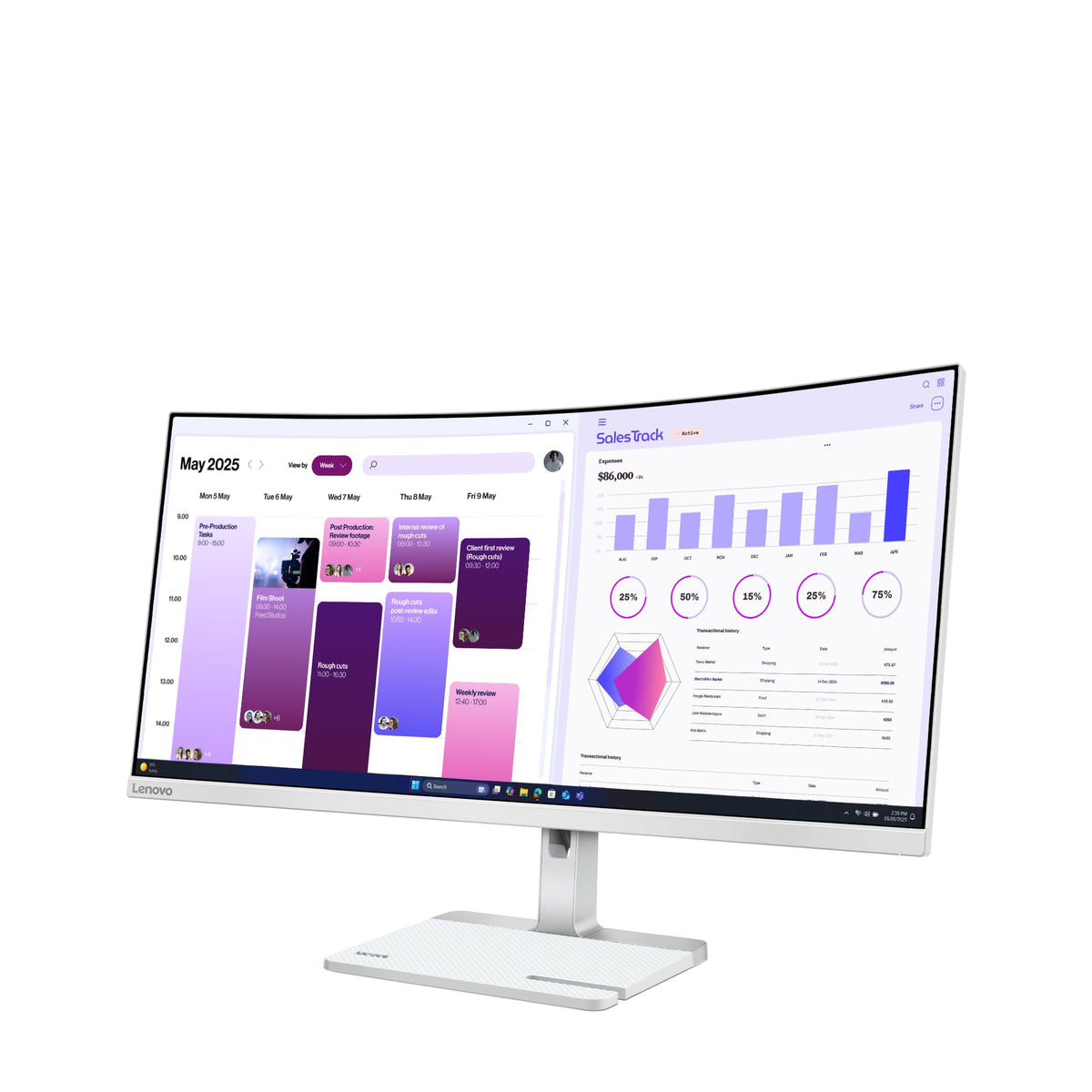 Lenovo L34W-4C | Monitor | 34" WQHD | 120Hz | VA | HDMI 2.1 | DP 1.4 - 68F0GAC3E5