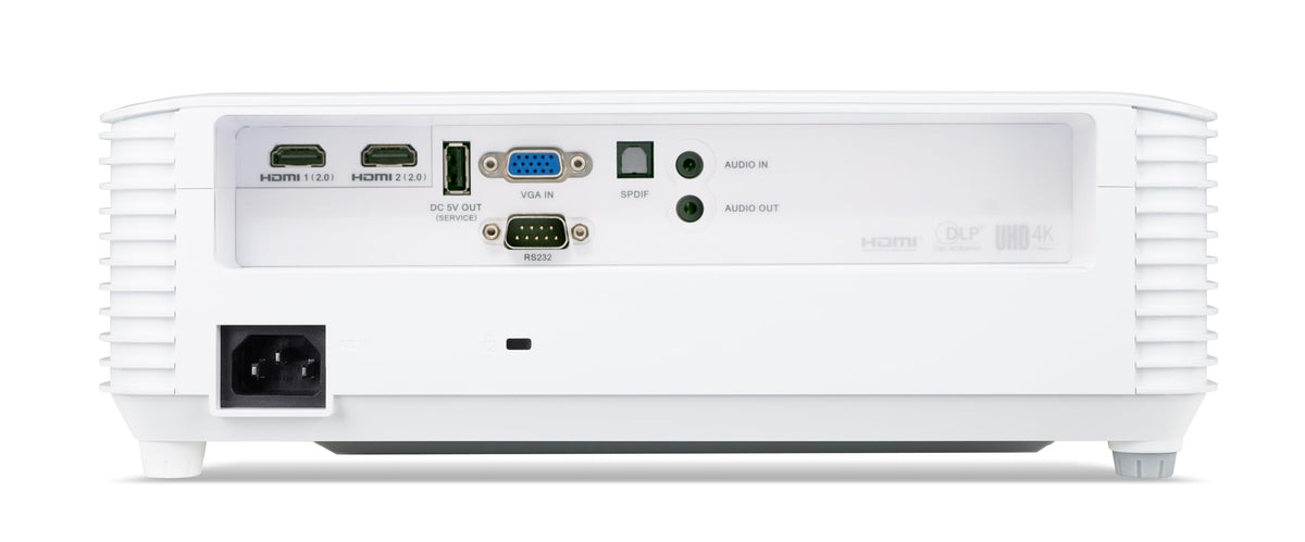 Acer X1827 DLP Beamer - 4K UHD (3,840 x 2,160 pixels), 4,000 ANSI Lumens, 10,000:1 contrast, 3D, Keystone, 1x 10 Watt speaker, HDMI (HDCP), white, Home Cinema/Business - MR.JWK11.00P