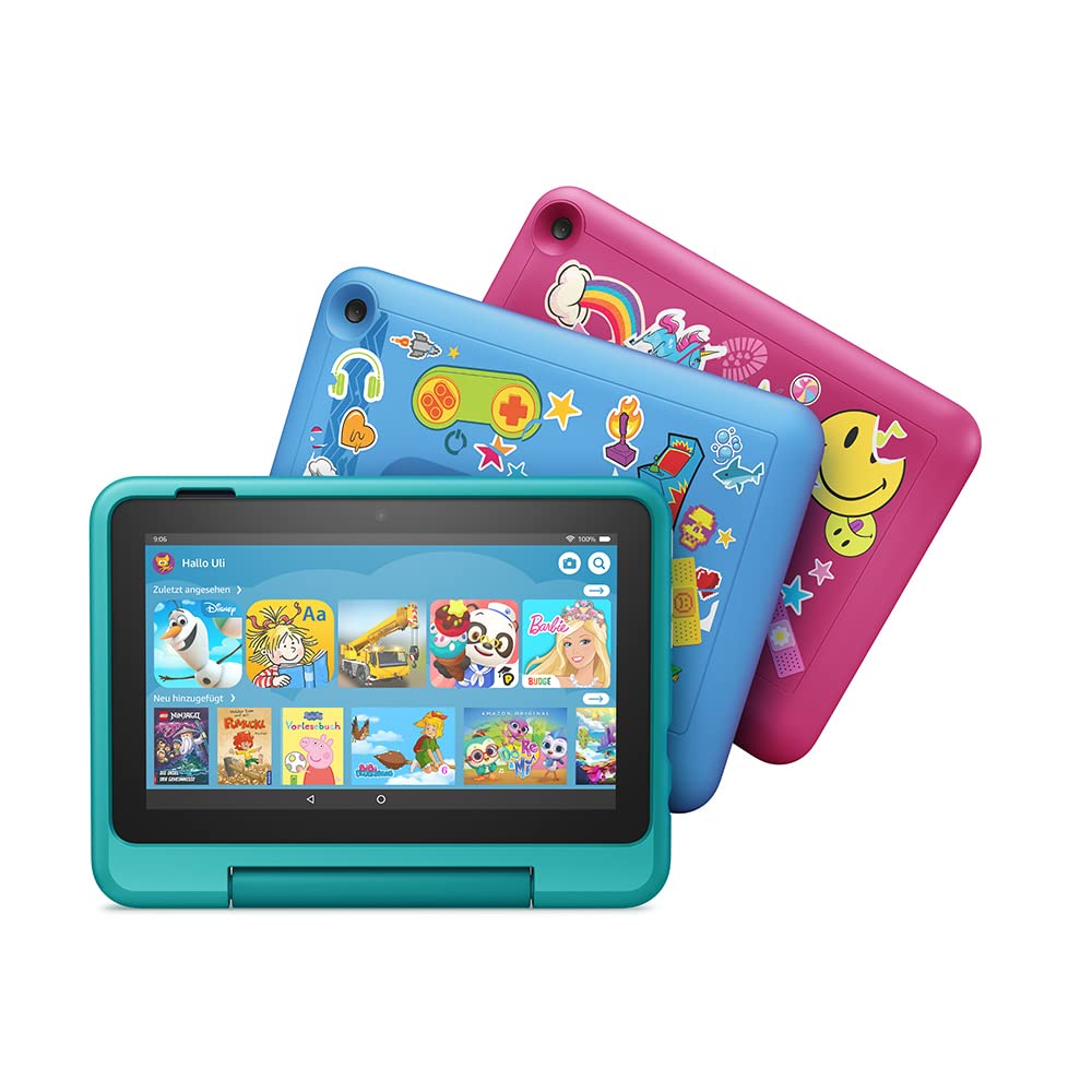 Child-friendly case for the Fire 7 tablet (only compatible with 12th generation, 2022), for ages 6 and up, rainbow design - 53-028174