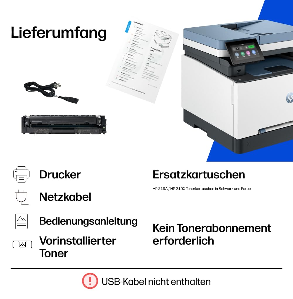 HP Color LaserJet Pro MFP 3302sdwg multifunction color laser printer, automatic two-sided printing, high print speed, touchscreen, Wi-Fi, Ethernet, USB, Wolf Pro Security - 759V0F#ABD