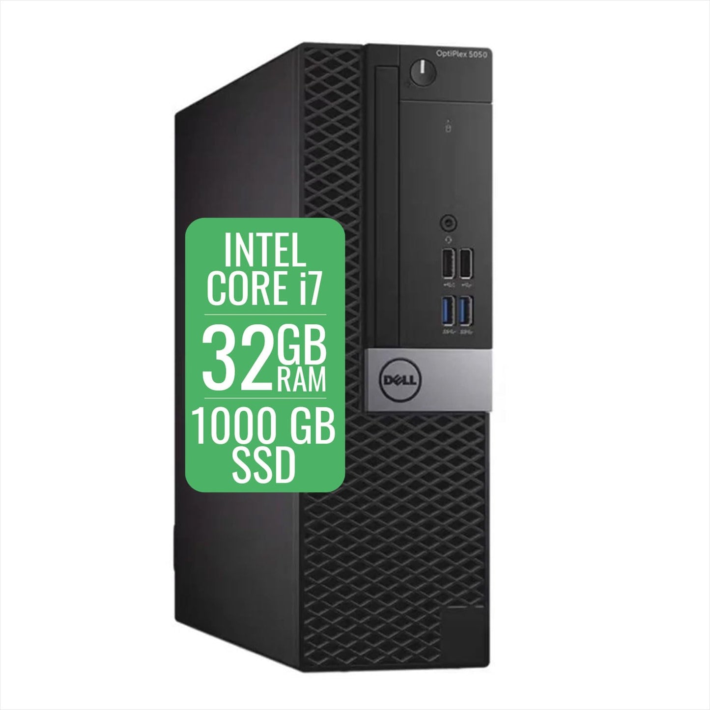 Dell Optiplex 5050 SFF Computer Desktop Business Intel Core i7 7th, RAM 32 GB, SSD 1000 GB, Wifi USB, Windows 11 Pro + Libre Office (Refurbished)
