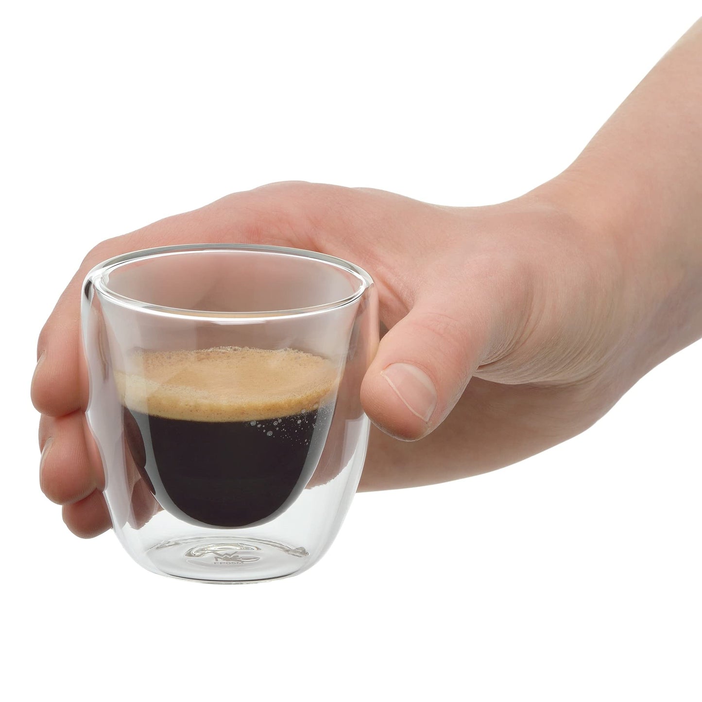 WMF Kult double-walled espresso cups glass set of 6, double-walled glasses 80ml, floating effect, thermal glasses, heat-resistant espresso glass - 901402000