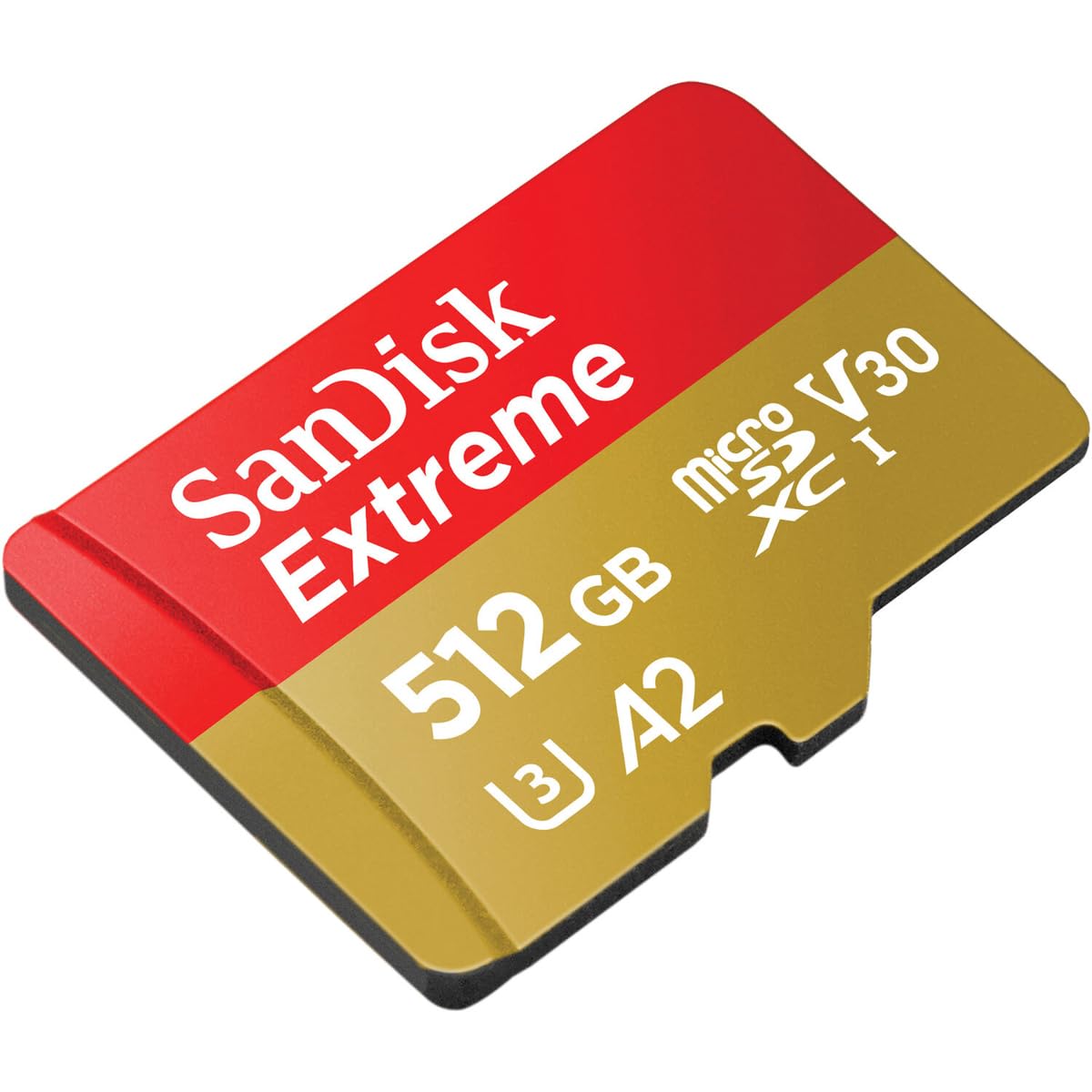 SANDISK Extreme microSDXC 512GB, UHS-I Card + SD Adapter (up to 245MB/s Read and 170MB/s Write, 5K Video, C10, V30, U3, A2) Action Cameras, Drones, Android Devices - SDSQXH9-512G-GZ6MA