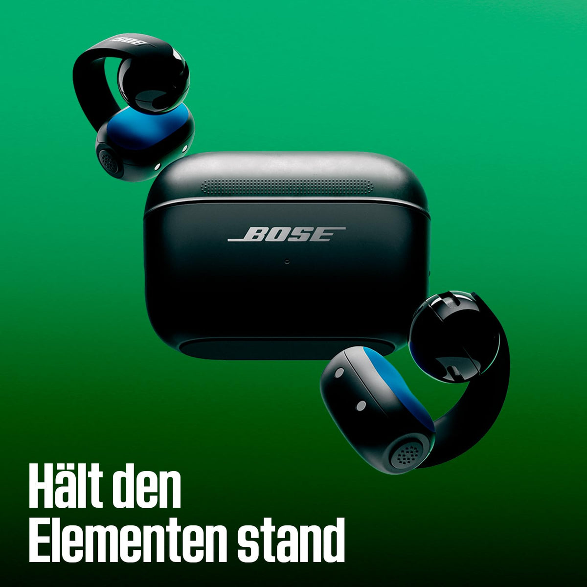 Bose Sport Open Earbuds – căști wireless, cu prindere, încărcare USB-C, până la 22 de ore de redare, rezistente la transpirație, IP54, potrivite pentru antrenamente, microfoane pentru apeluri clare, verde eucalipt. - 901149-0030