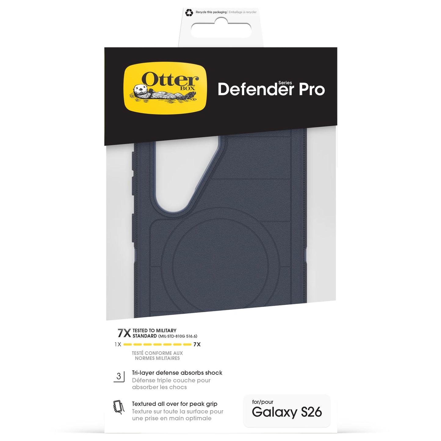 OtterBox Defender Series Pro Case with Magnets for Samsung Galaxy S26 Shockproof Drop Proof Ultra Heavy Duty Protective Case 7X Military Grade Tested Blue - 77-99863