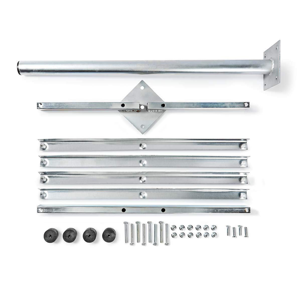 Nedis - Satellite Stand Balcony - 4 x 30 x 30 cm - Galvanized Steel - Silver - 5412810298051
