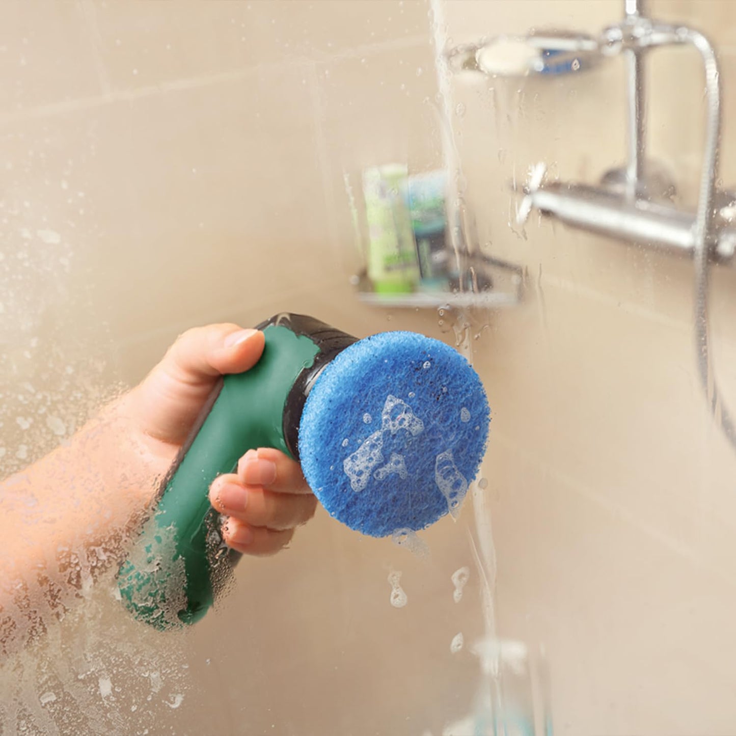 Bosch UniversalBrush electric cleaning brush set (for bathroom tiles, kitchen stoves, pans, pots and more; 10 cleaning attachments included; 3.6 V integrated battery; micro USB cable; in bag) - 06033E0002