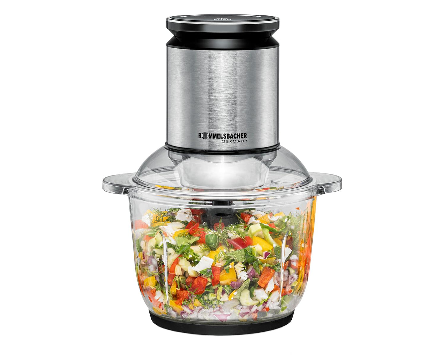 ROMMELSBACHER Multi shredder MZ 600, 2.0 liter glass container, 22-stage speed control, powerful motor, 6-blade special stainless steel knife, knife axis and motor coupling made of stainless steel