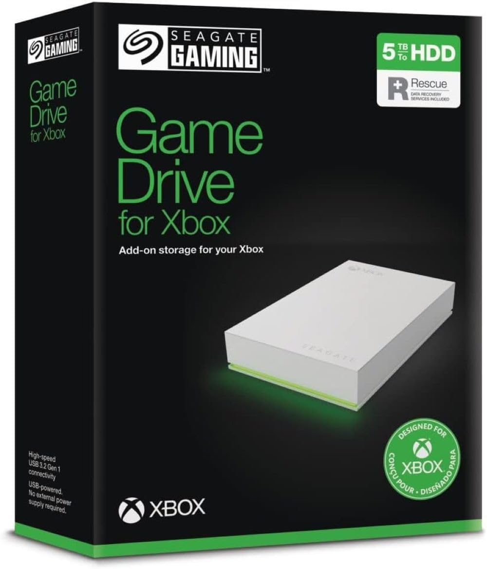 Seagate 5TB Game Drive for Xbox | USB 3.0 (STKX5000100)
