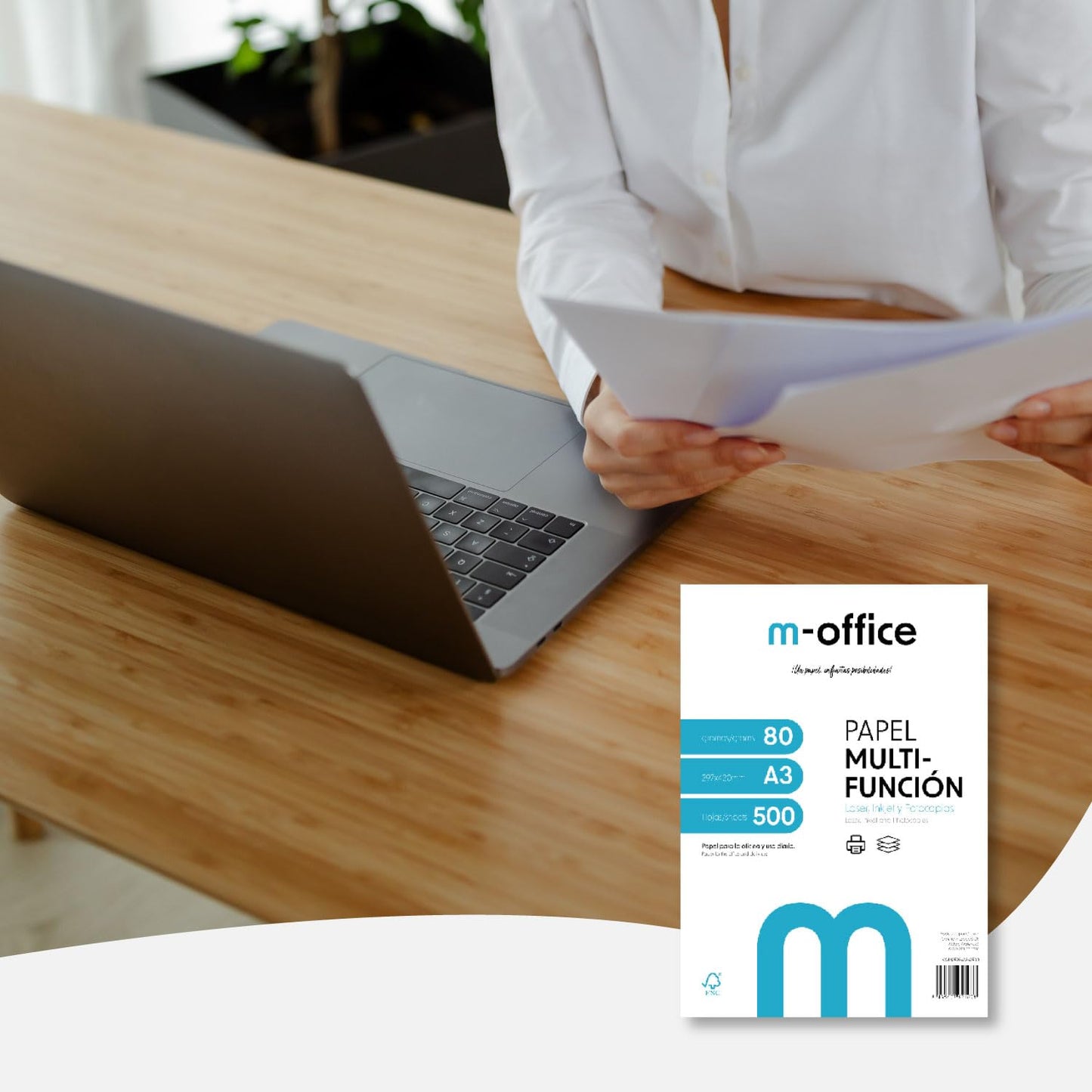 A3 Paper 80g 3 Pack of 500 Sheets Multifunctional Paper for Inkjet and Laser Printers A3 Sheets 297 x 420mm Ideal for Office and Home m-office (1500 Sheets) - COM0593