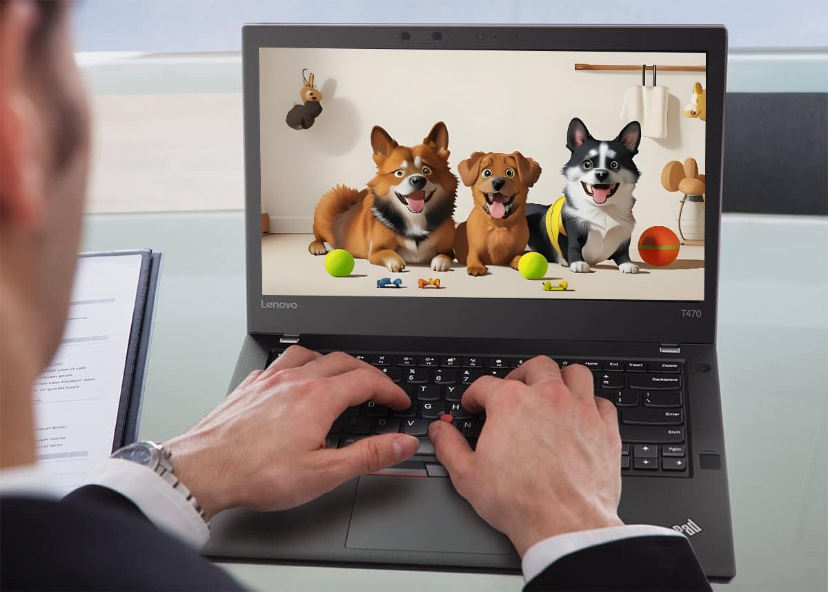 Lenovo ThinkPad T470 Laptop de afaceri, 14 inch (1366x768), Intel Core i5-6300U, 16 GB RAM, 256 GB SSD, tastatură QWERTY, Windows 11 Pro (recondiționat)
