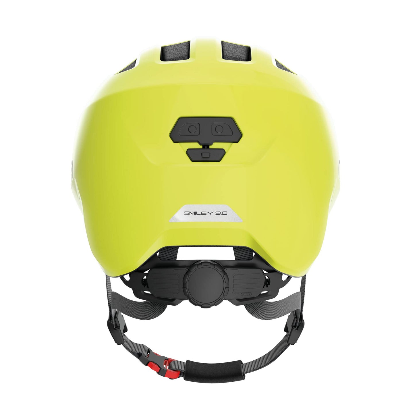 ABUS children's helmet Smiley 3.0 - bicycle helmet with a deep fit, child-friendly designs and space for a braid - for girls and boys - shiny yellow, size M - 67278