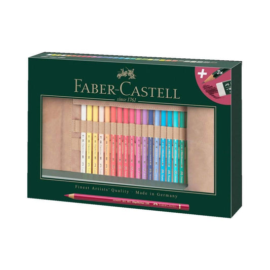 Faber-Castell - Polychromos colored pencils set with pencil roll, 34 pieces - 110030