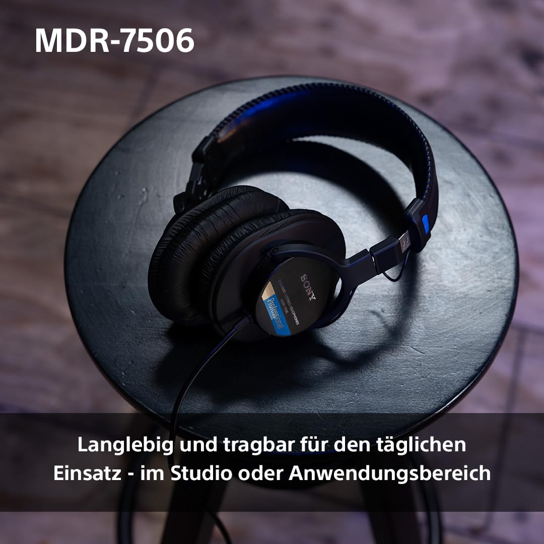 Sony MDR-7506 Closed-Back Wired Studio Monitor Headphones 10Hz-20kHz - MDR7506