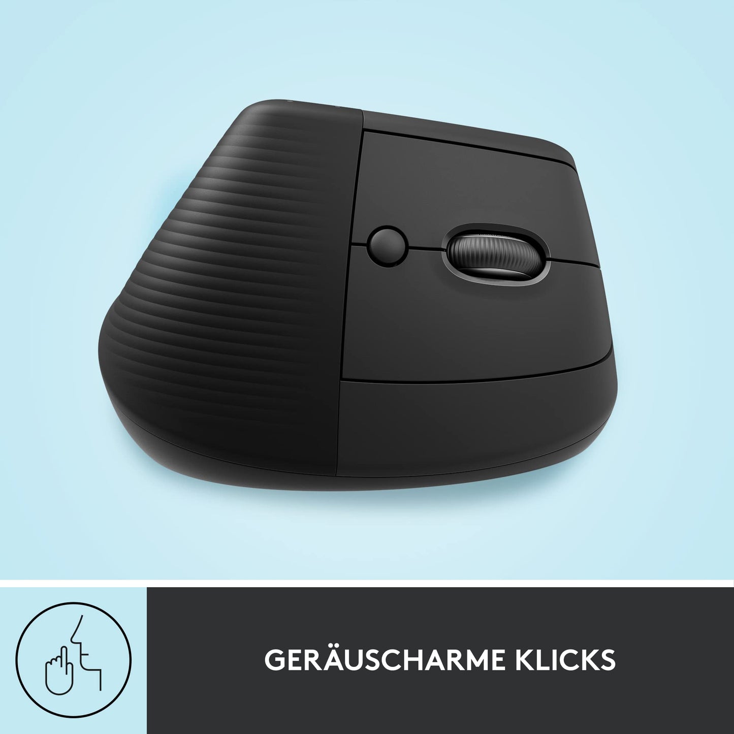 Logitech Lift Vertical Ergonomic Mouse, Wireless, Bluetooth or Logi Bolt USB Receiver, Quiet Clicks, 4 Buttons, Compatible with Windows/macOS/iPadOS, Laptop, PC - Gray - 910-006473