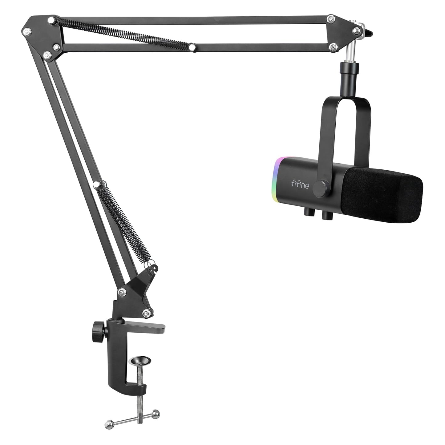 FIFINE XLR Streaming Microphone with Arm for Podcast Studio, USB Dynamic Microphone Gaming PC with Mute Button, for PS4/5 Mac Mixer Sound Cards - MI14