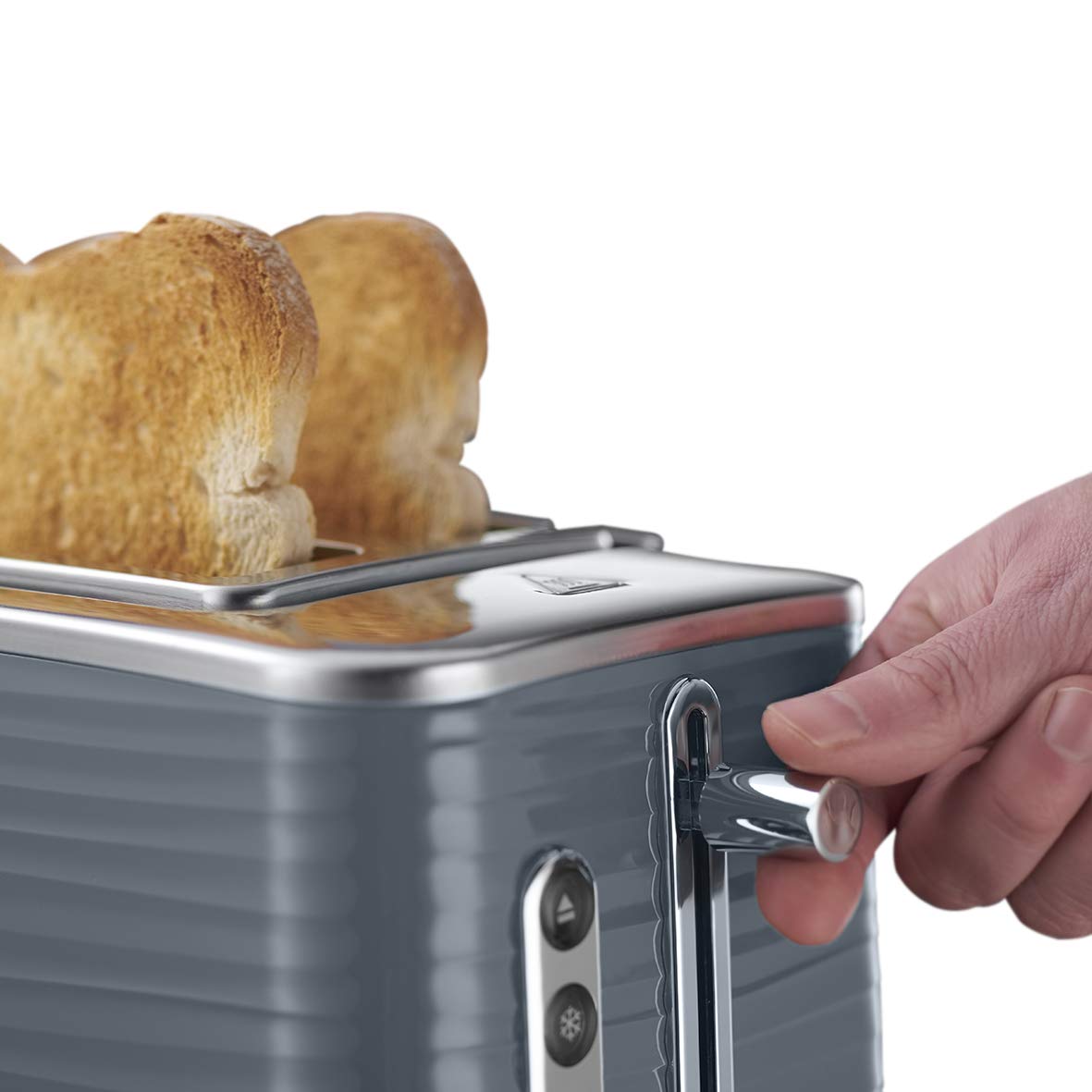 Russell Hobbs Toaster Inspire, Gray, 2-Slice, Glossy Finish - 24373-56