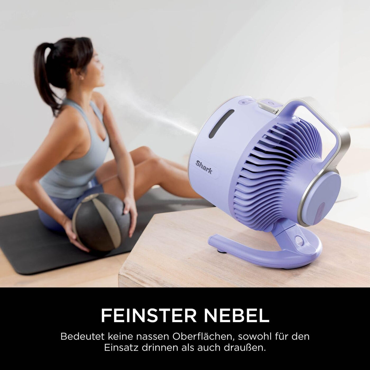 Ventilator Shark FlexBreeze HydroGo Starker cu pulverizare, Violet FA050EULV