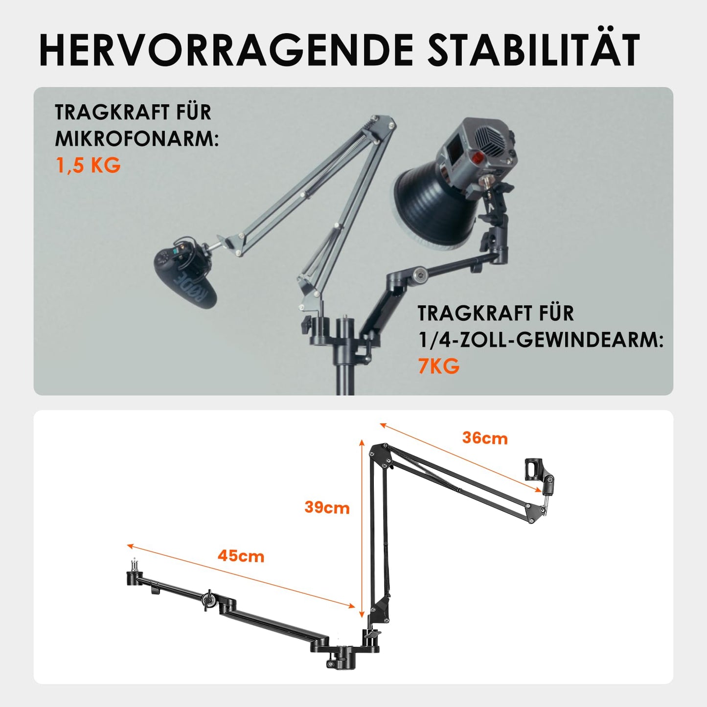 TARION Titanrig Arm Module Y: Camera Table Tripod Overhead Tripod Table Mount Clamp Tripod Flexible Joint Arm Table Mount for DSLR Cameras Ring Lights Webcam Titanrig (Y)
