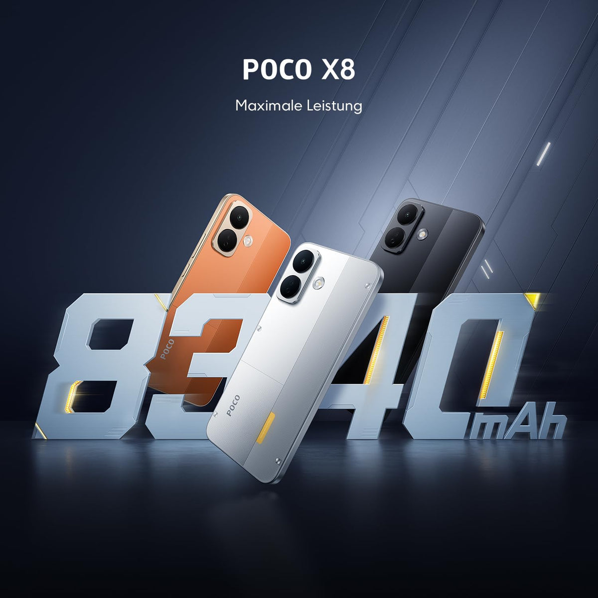 Xiaomi Poco X8, Smartphone 12+256 GB, White, 8340mAh Battery, 67W Charging