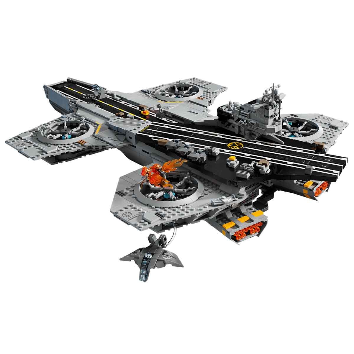 LEGO ǀ Marvel S.H.I.E.L.D. Helicarrier - aircraft carrier model building for adults - 6 minifigures incl. Captain America & Nick Fury - DIY shelf decoration - Avengers gift for fans - 76354