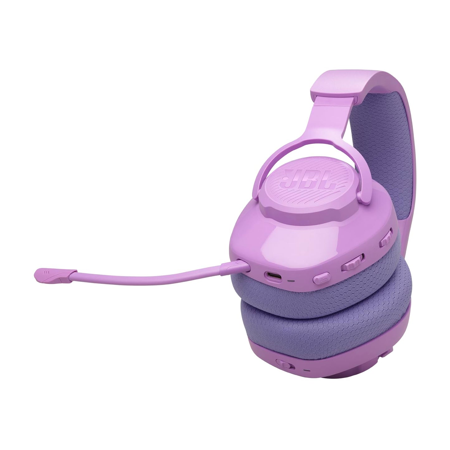 JBL Quantum 360 Wireless Over-Ear Gaming Headphones with 2.4GHz/Bluetooth Dual Wireless Connection, 22-Hour Battery, Multi-Platform Compatibility, Detachable Microphone with Mute, Purple - JBLQTUM360PUR