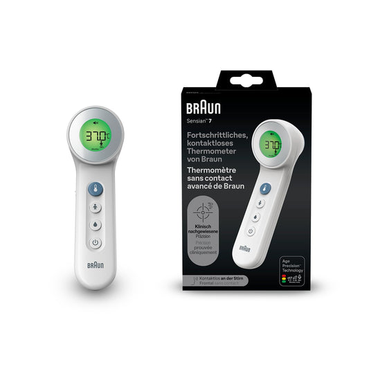 Braun Sensian 7 Contactless Forehead Thermometer | Age Precision Technology | 3-in-1 | Color-Coded Digital Display | Suitable for Babies and Children | The #1 Brand Among Doctors(1) | BNT400 - BNT400WE