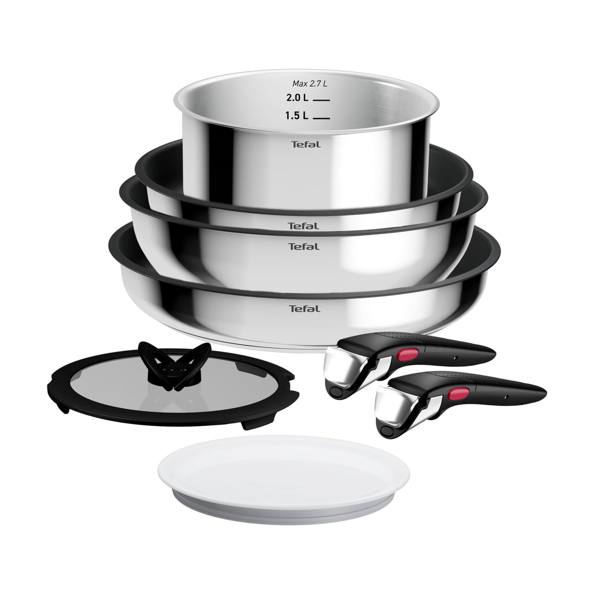 Tefal Ingenio Comfort Max 8-piece Cookware Set, stackable, space-saving - L966S844